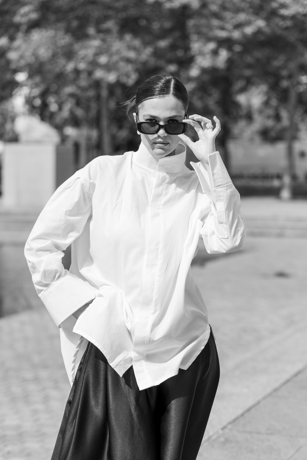 Chemise à col roulé oversize