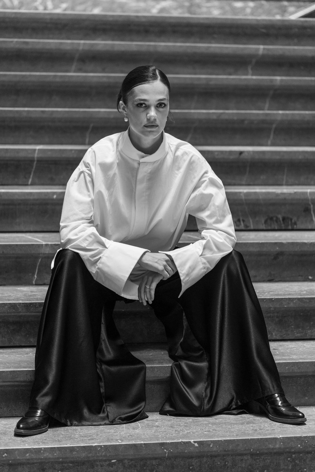 Chemise à col roulé oversize