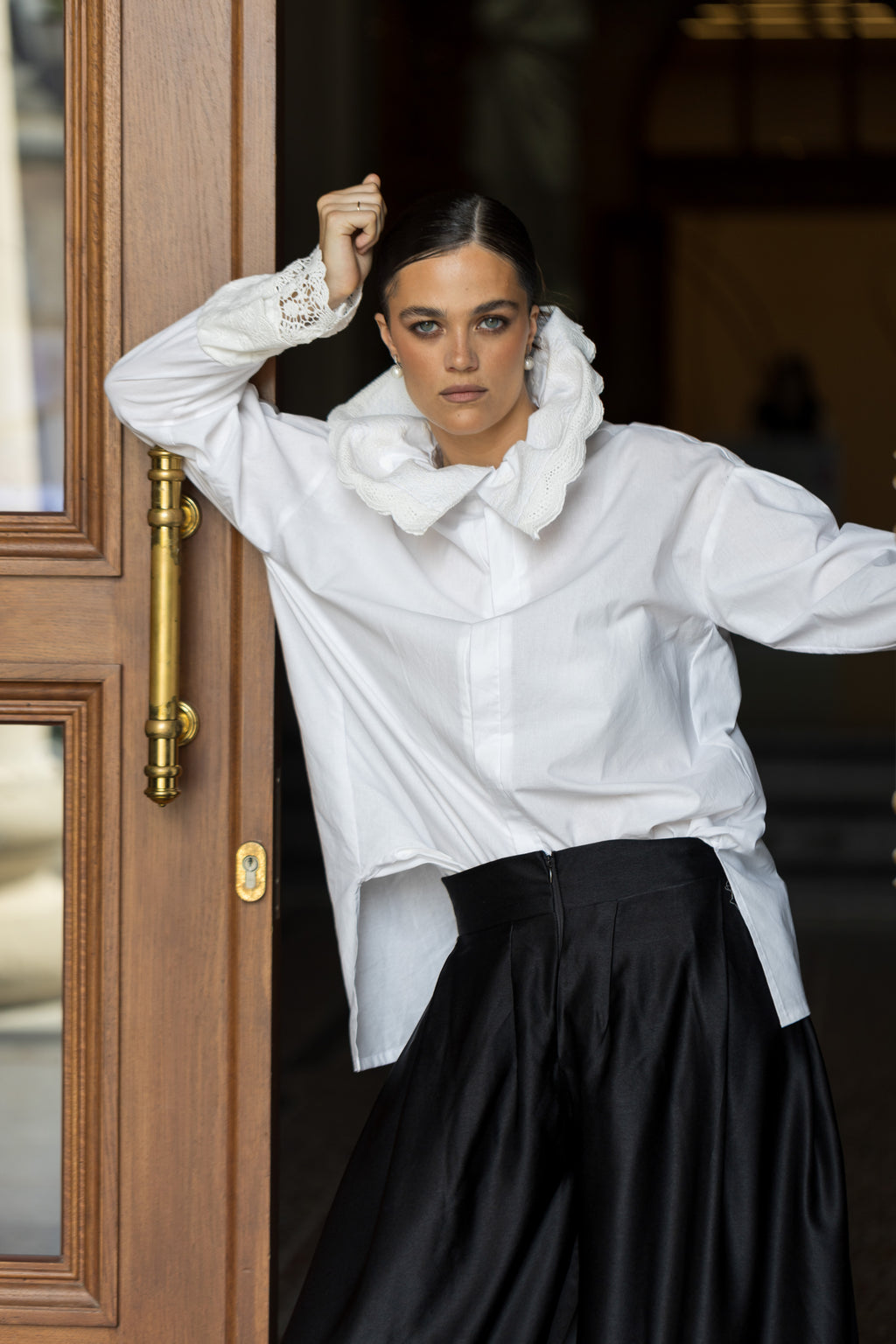 Romantic Ruffle Collar Shirt