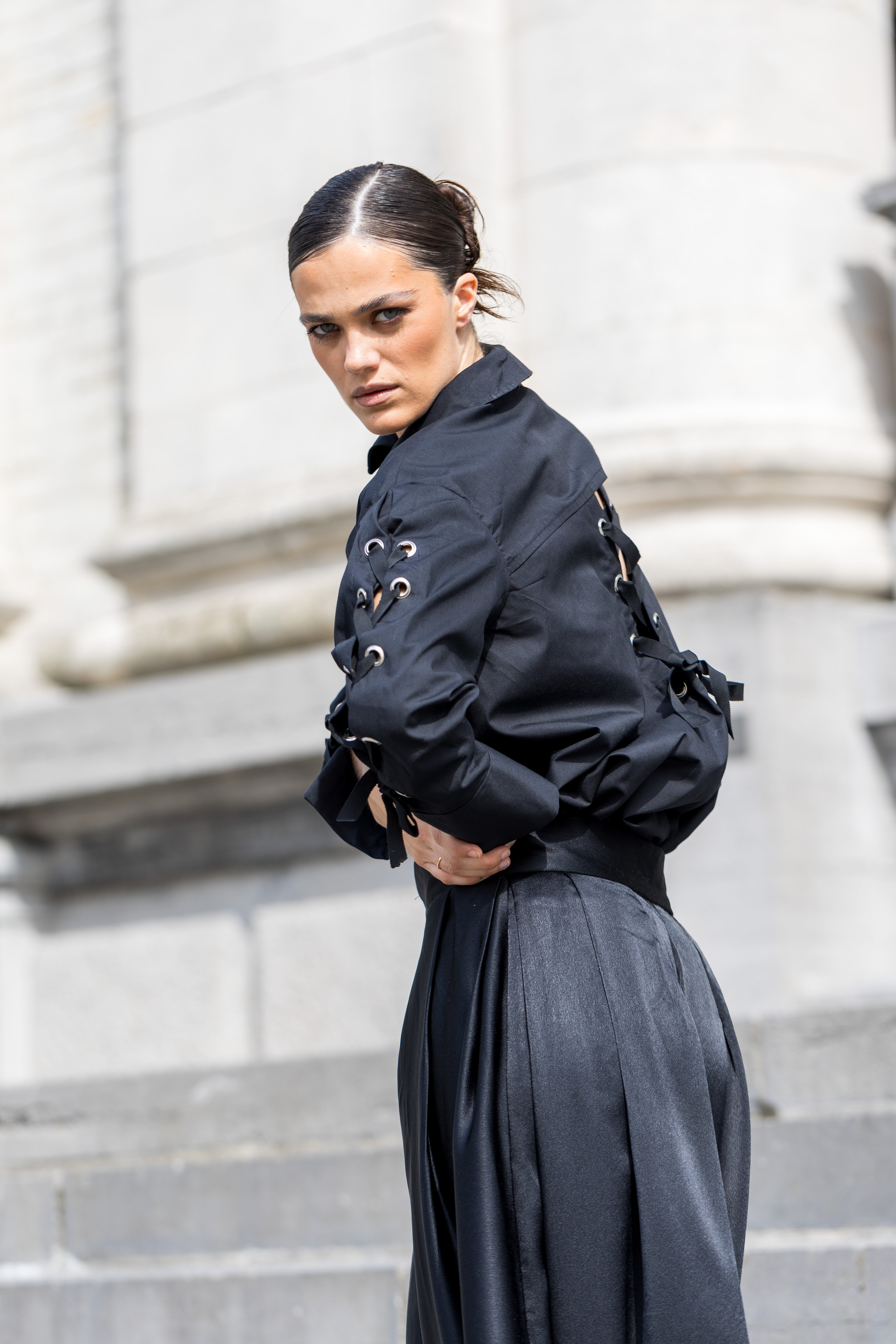 Corset Lace-Up Shirt