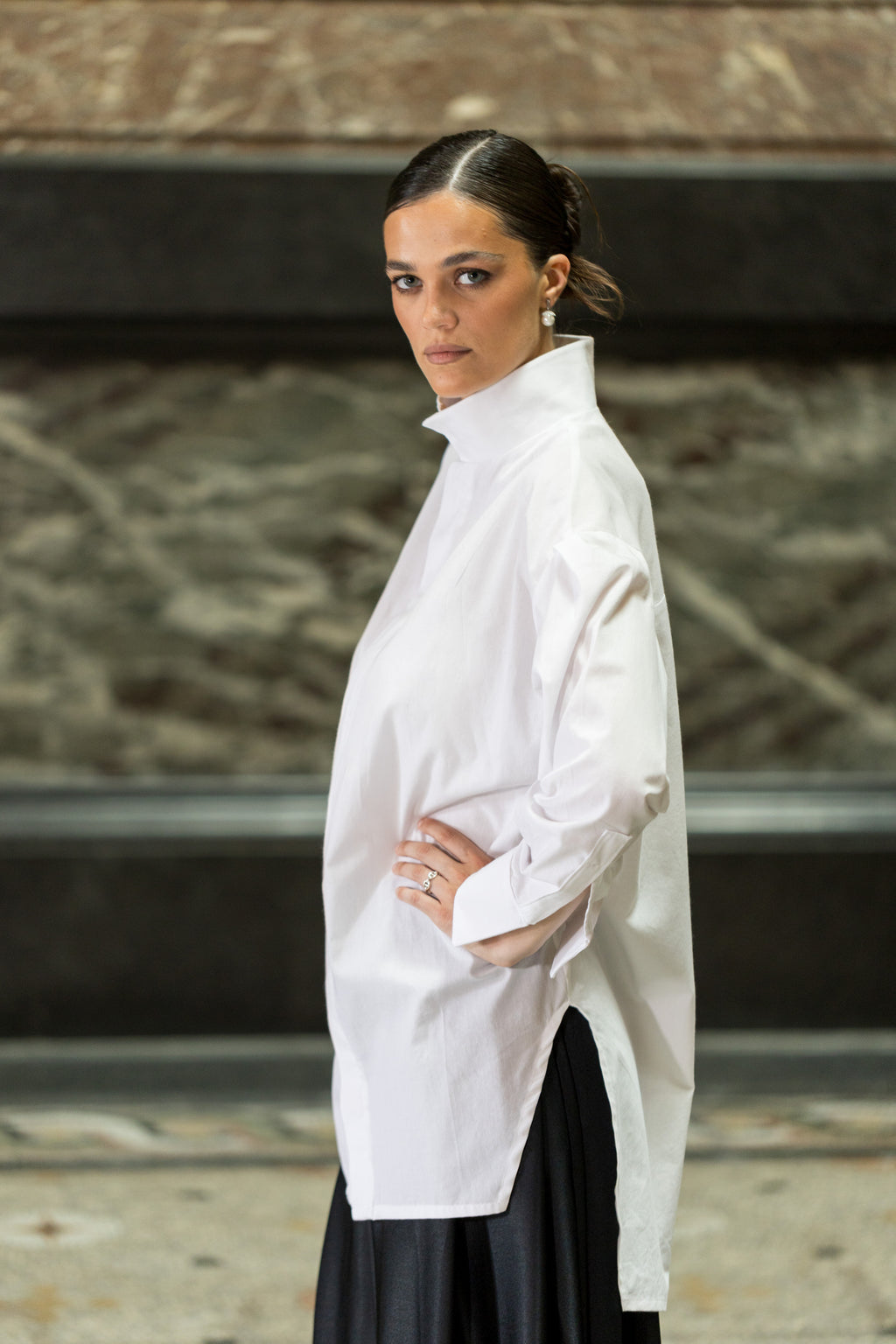 Chemise à col roulé oversize