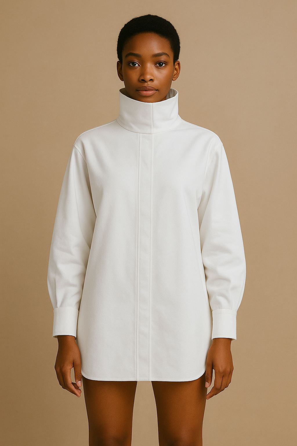 Chemise à col roulé oversize